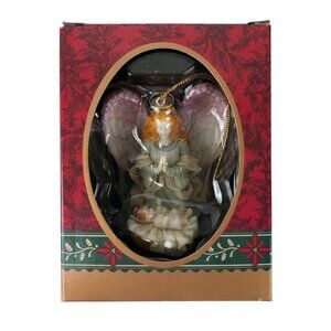 Trevco Angel Christmas Tree Ornament Praying Baby Jesus Boxed Gift Holiday Resin